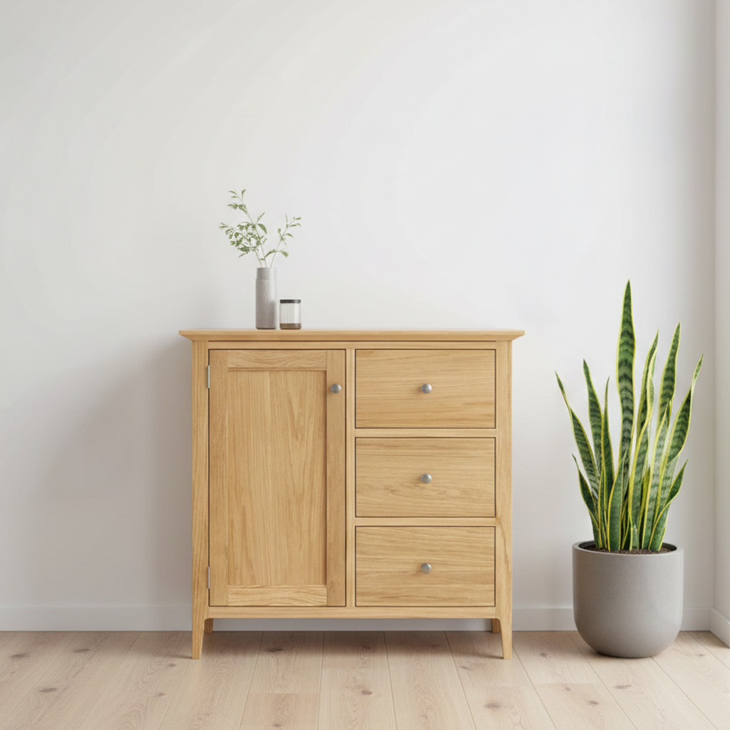 Saxon 1 Door 3 Drawer Hallway Cabinet