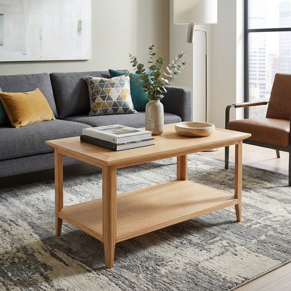 Saxon Coffee Table with Open Shelf