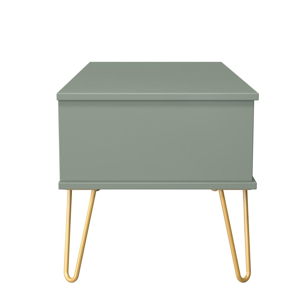 Linear 1 Drawer 1 Shelf Coffee Table with Gold Hairpin Legs
