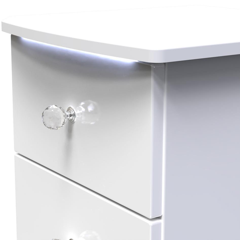 Lumiere 3 Drawer Bedside Table with Built-In Lights