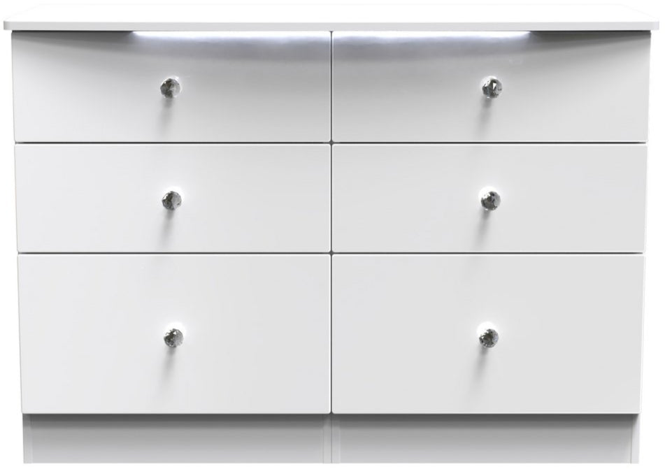 Lumiere 6 Drawer Midi Chest with Built-In Lights