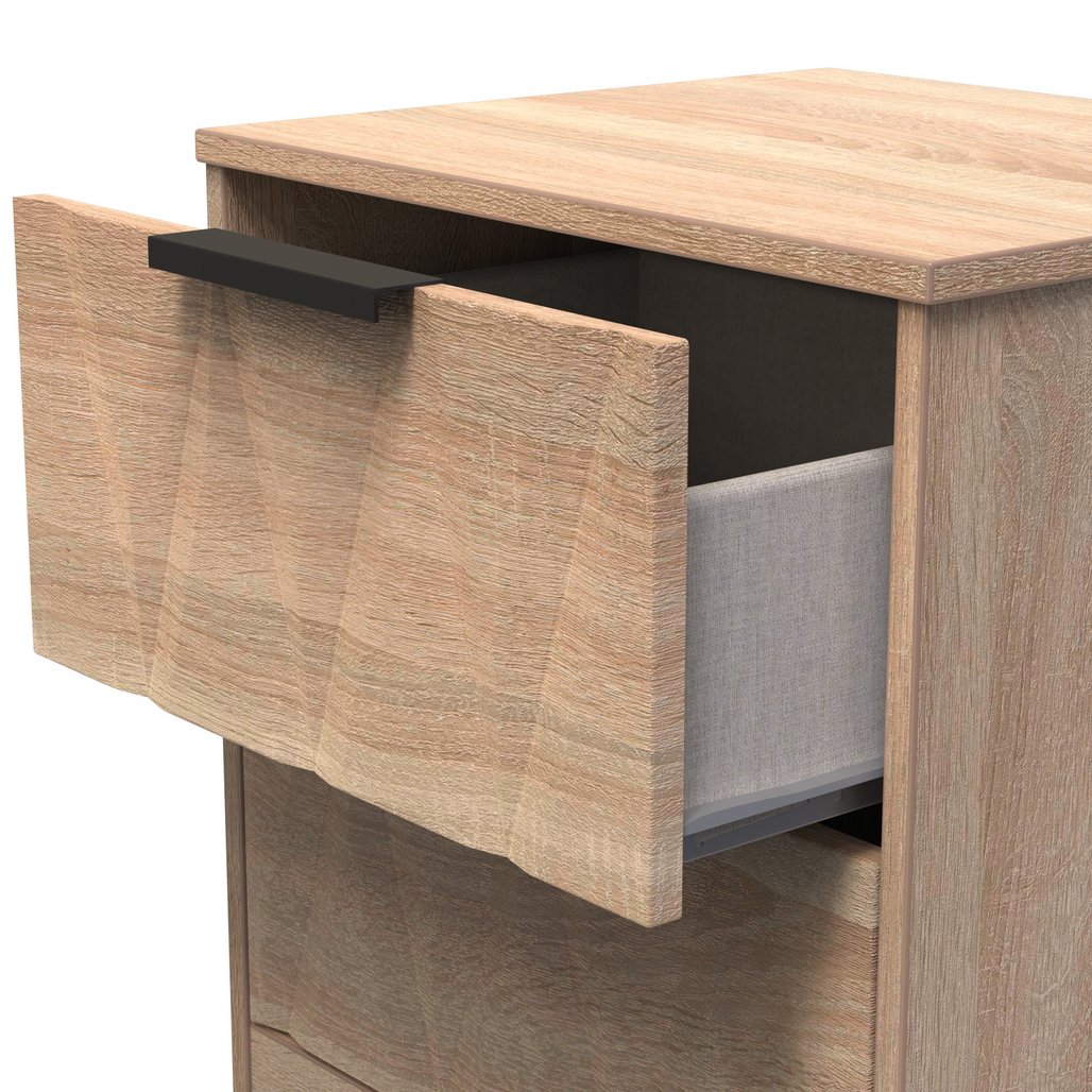 Las Vegas 2 Drawer Bedside Table with Black Handles