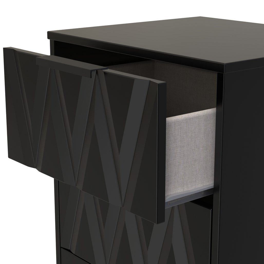 Las Vegas 2 Drawer Bedside Table with Black Handles