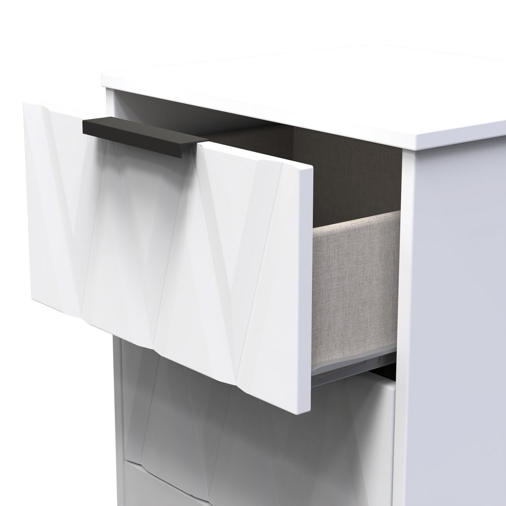 Las Vegas 2 Drawer Bedside Table with Black Handles