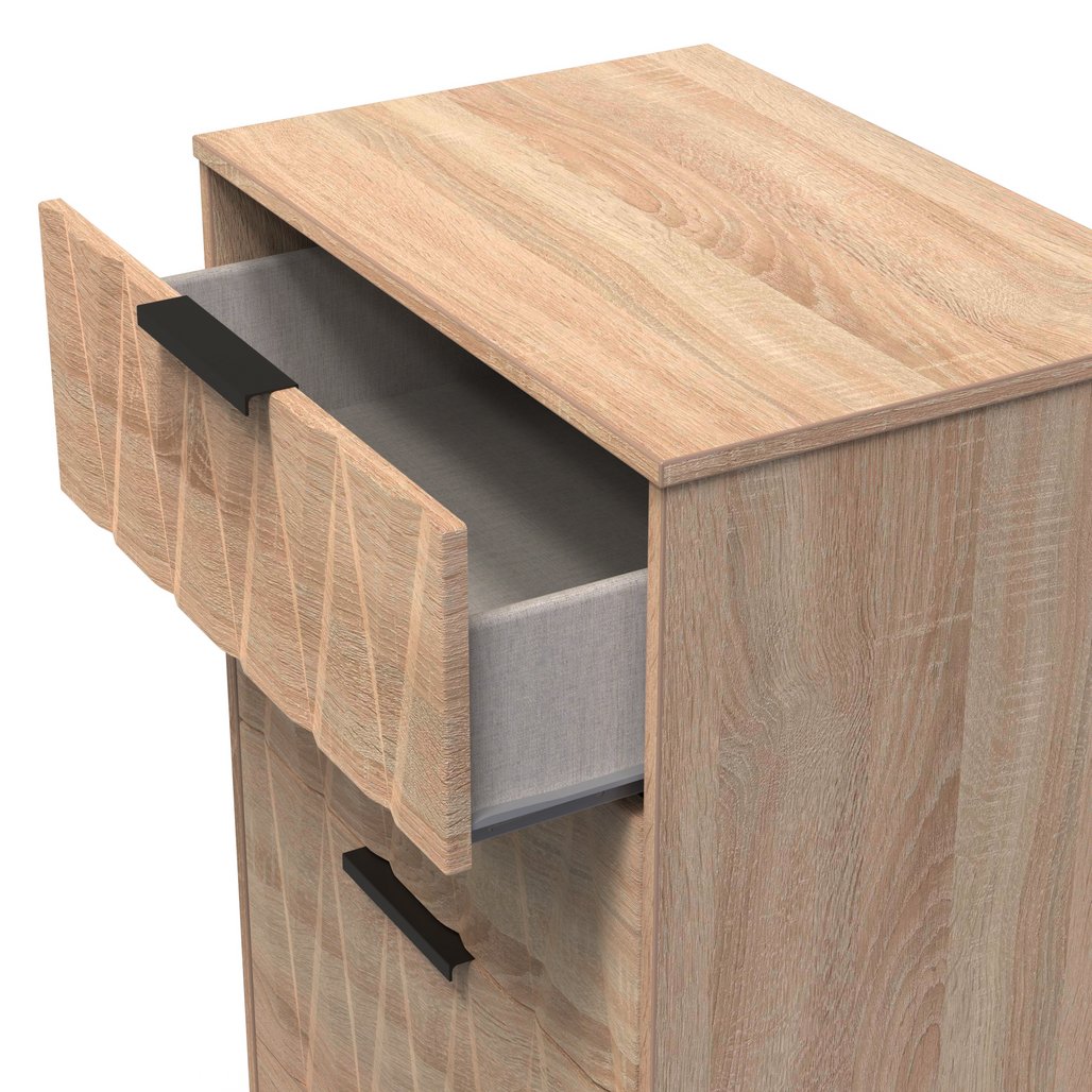 Las Vegas 3 Drawer Deep Midi Chest with Black Handles