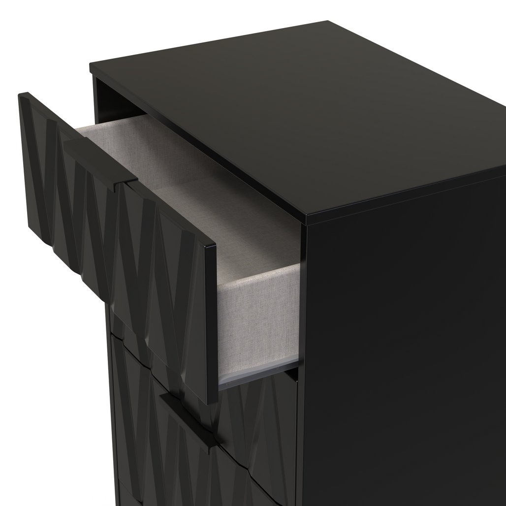Las Vegas 3 Drawer Deep Midi Chest with Black Handles