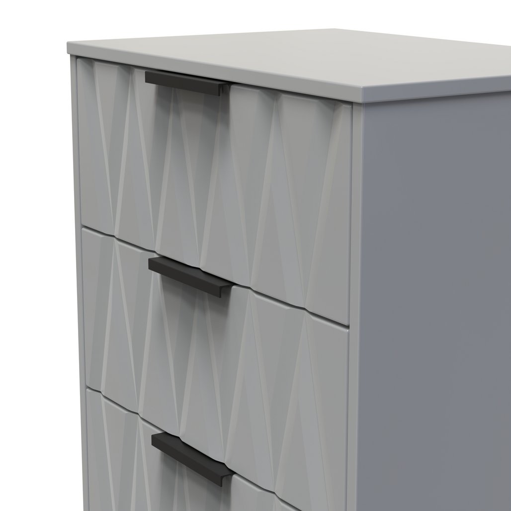 Las Vegas 3 Drawer Deep Midi Chest with Black Handles