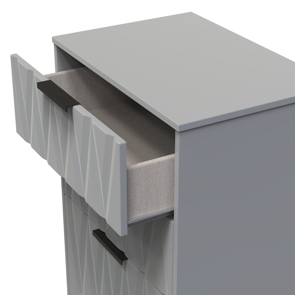 Las Vegas 3 Drawer Deep Midi Chest with Black Handles