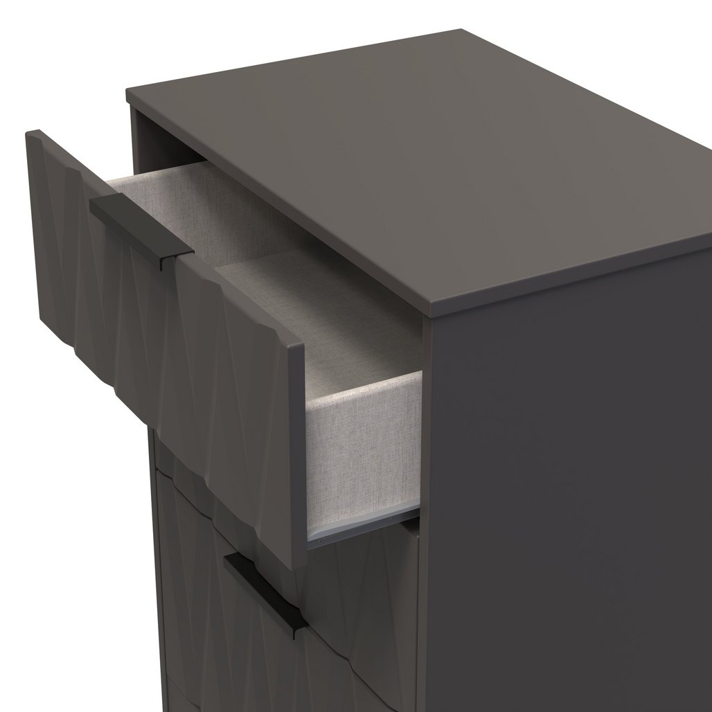 Las Vegas 3 Drawer Deep Midi Chest with Black Handles