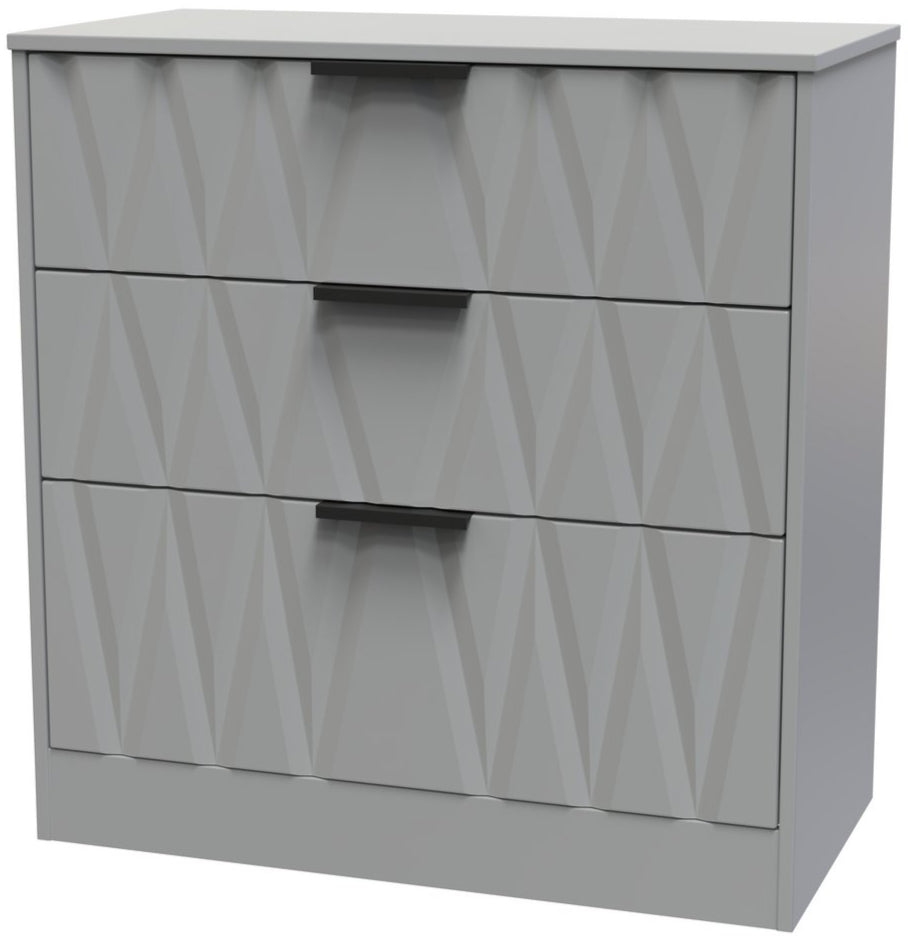 Las Vegas 3 Drawer Deep Chest with Black Handles