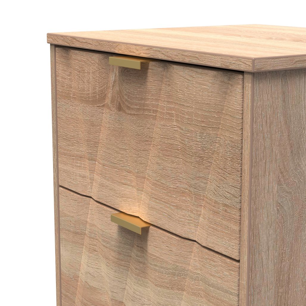 Las Vegas 3 Drawer Bedside Table with Gold Handles