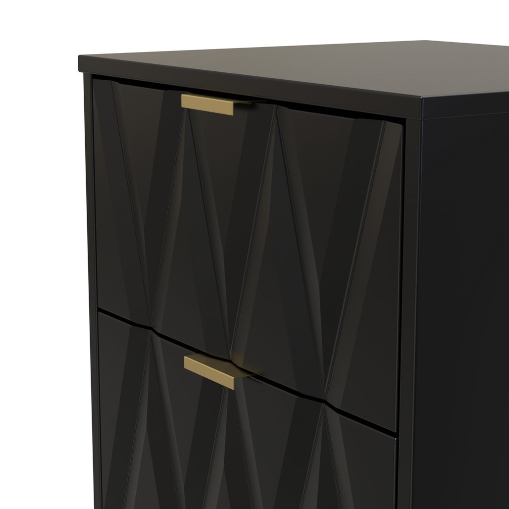 Las Vegas 3 Drawer Bedside Table with Gold Handles