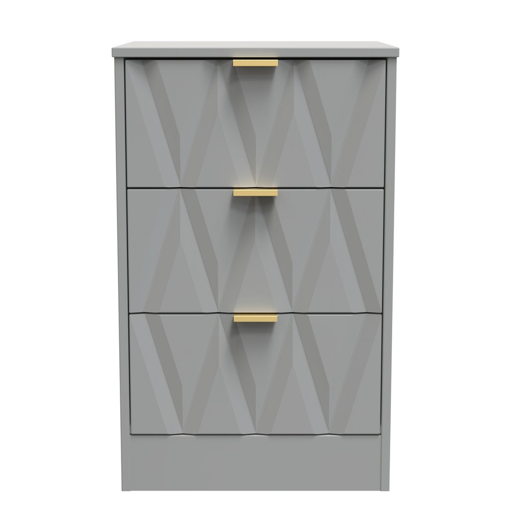 Las Vegas 3 Drawer Bedside Table with Gold Handles