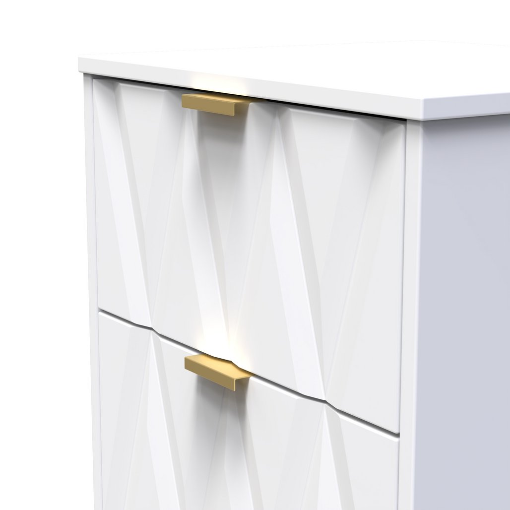 Las Vegas 3 Drawer Bedside Table with Gold Handles