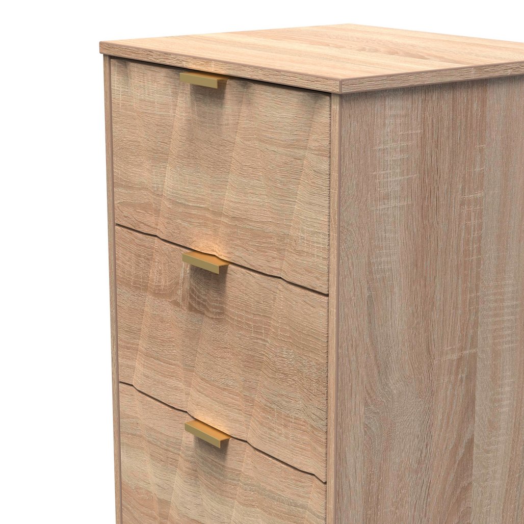 Las Vegas 5 Drawer Bedside Table with Gold Handles