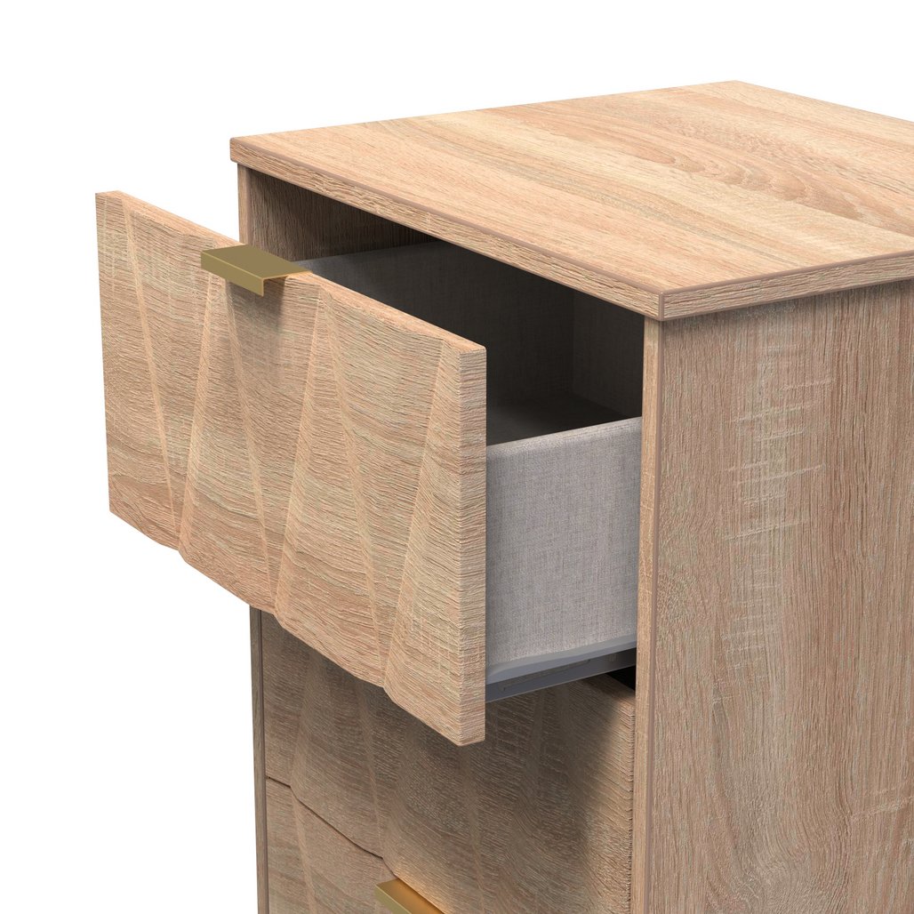 Las Vegas 5 Drawer Bedside Table with Gold Handles