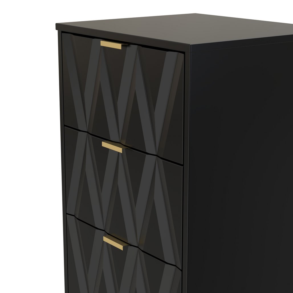Las Vegas 5 Drawer Bedside Table with Gold Handles