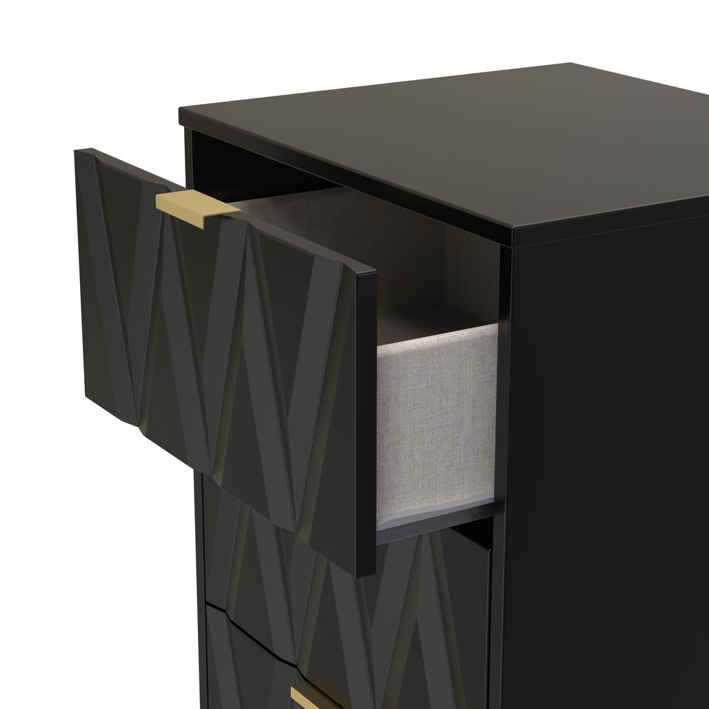 Las Vegas 5 Drawer Bedside Table with Gold Handles