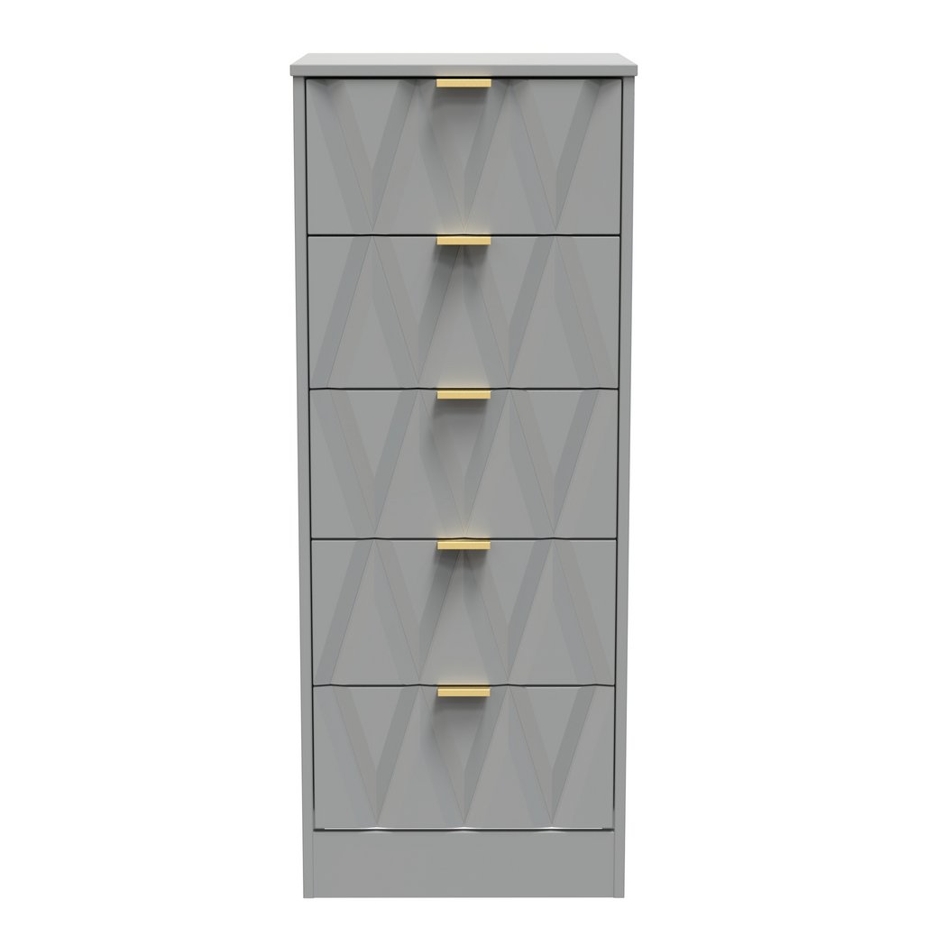 Las Vegas 5 Drawer Bedside Table with Gold Handles