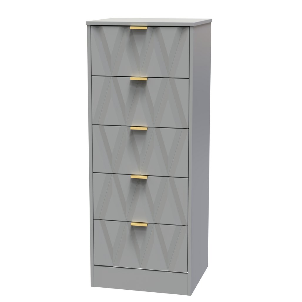 Las Vegas 5 Drawer Bedside Table with Gold Handles