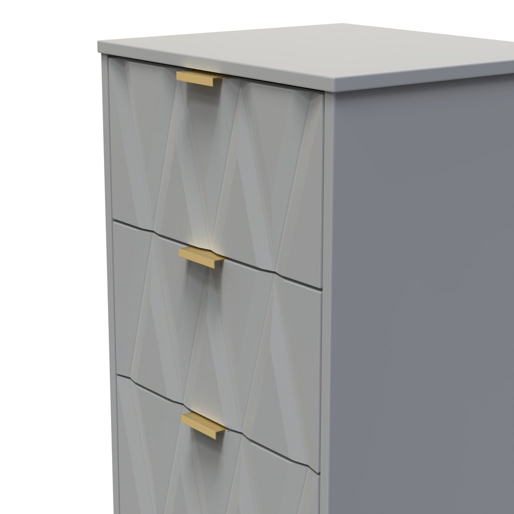 Las Vegas 5 Drawer Bedside Table with Gold Handles