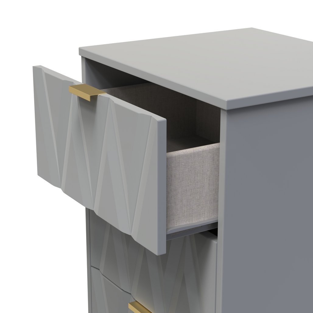 Las Vegas 5 Drawer Bedside Table with Gold Handles