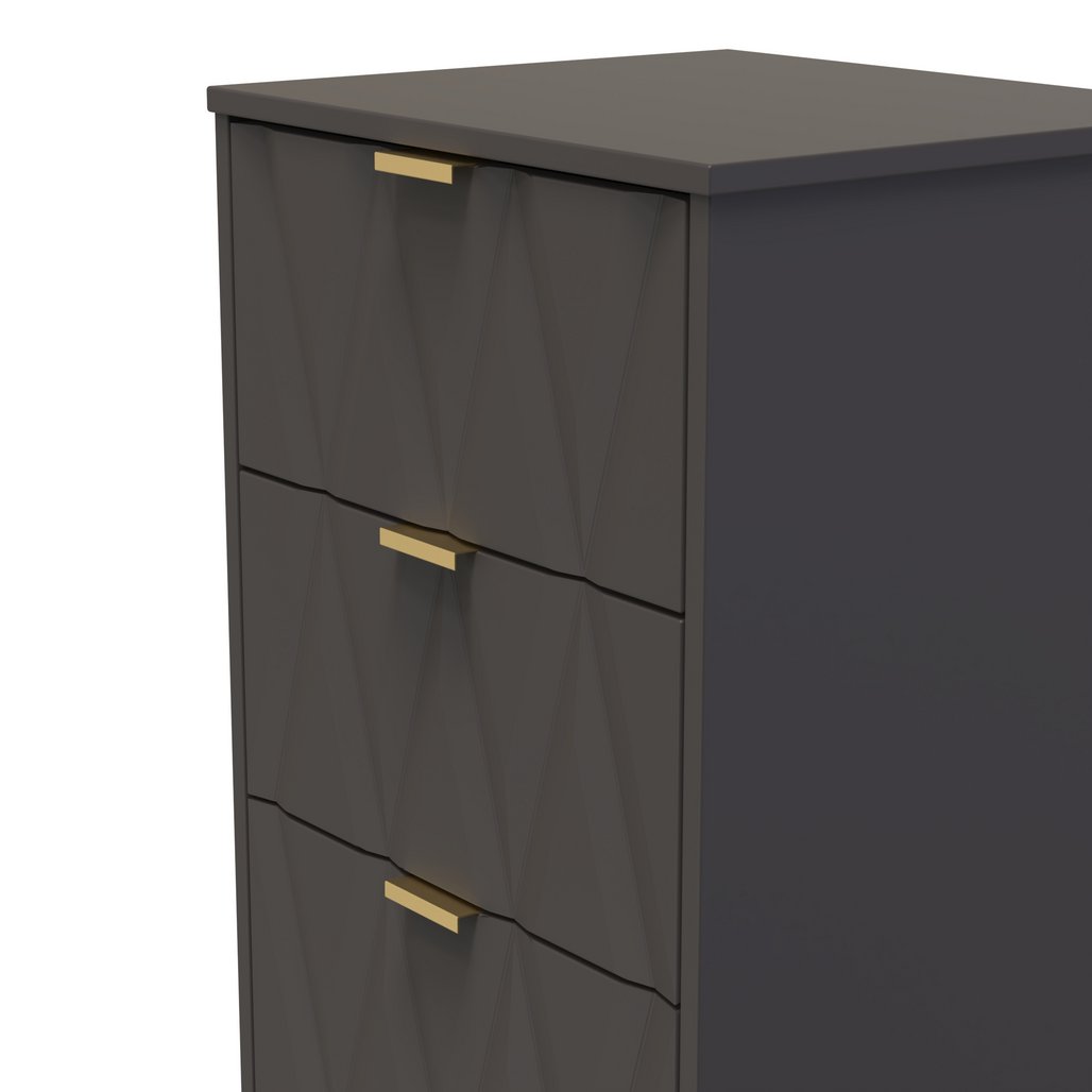 Las Vegas 5 Drawer Bedside Table with Gold Handles