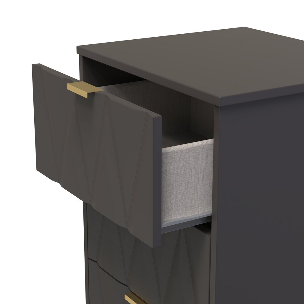 Las Vegas 5 Drawer Bedside Table with Gold Handles
