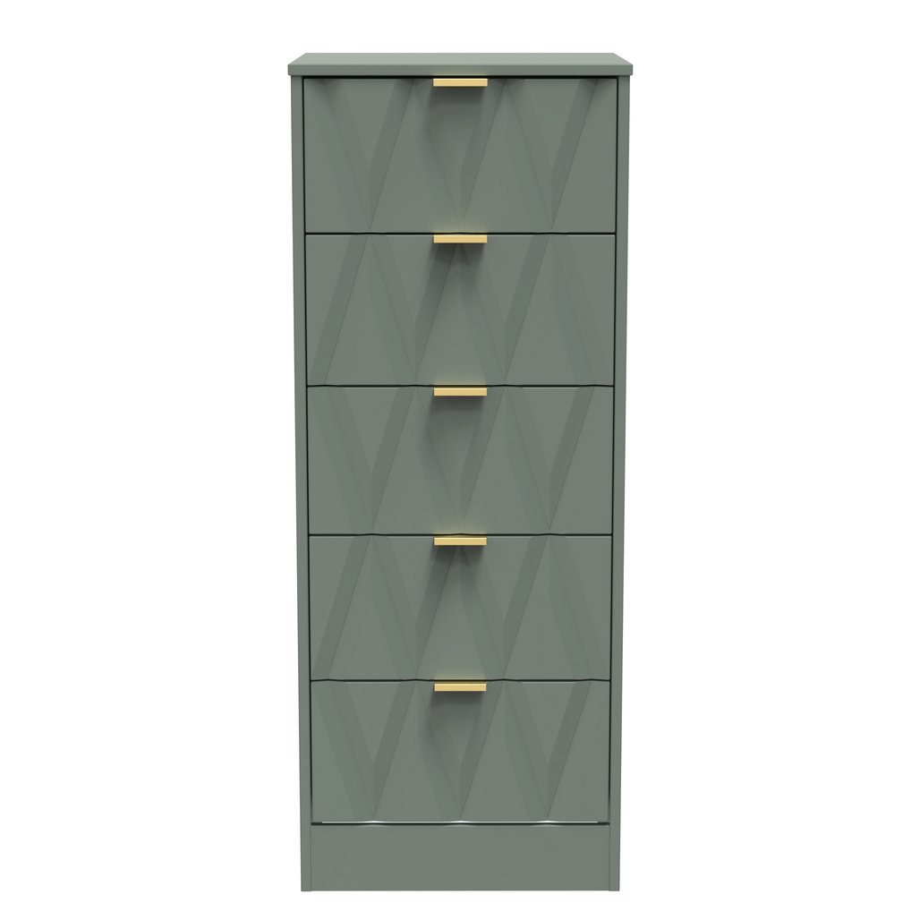 Las Vegas 5 Drawer Bedside Table with Gold Handles
