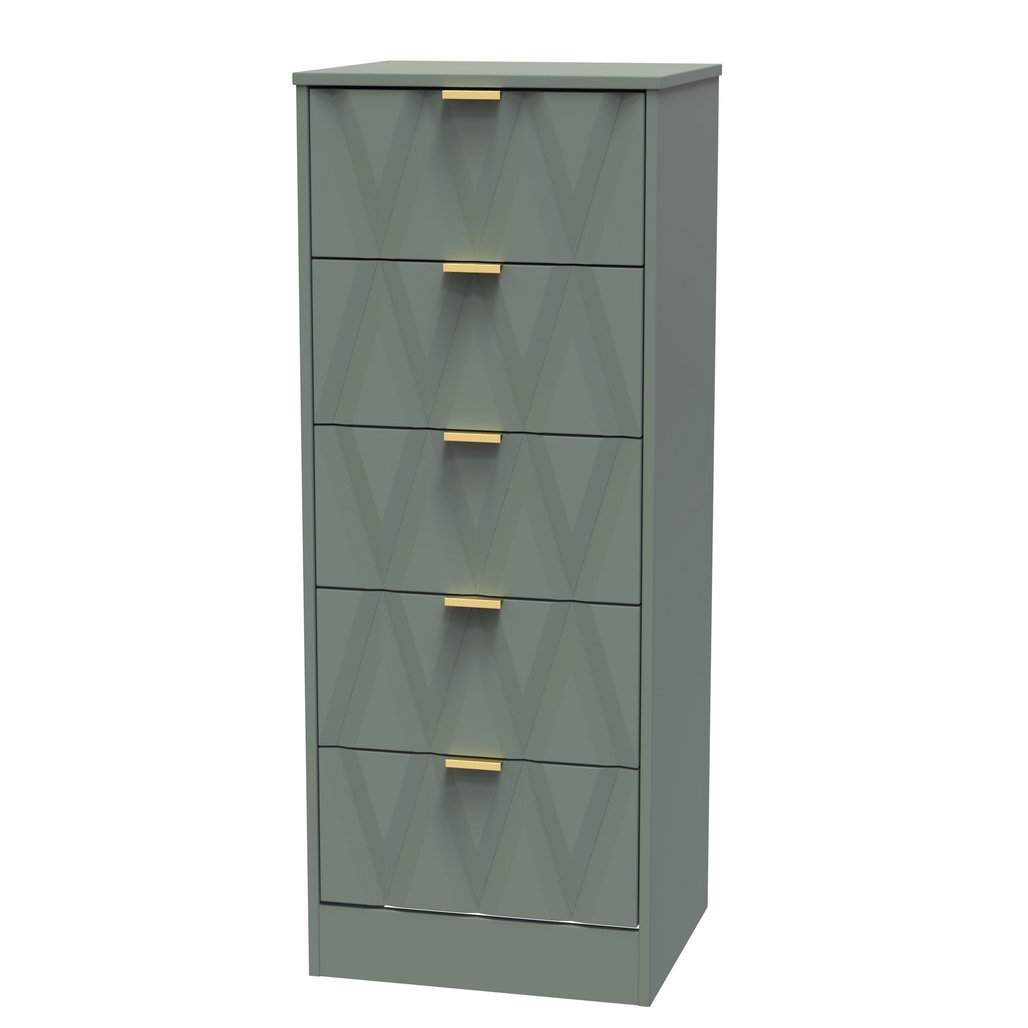 Las Vegas 5 Drawer Bedside Table with Gold Handles