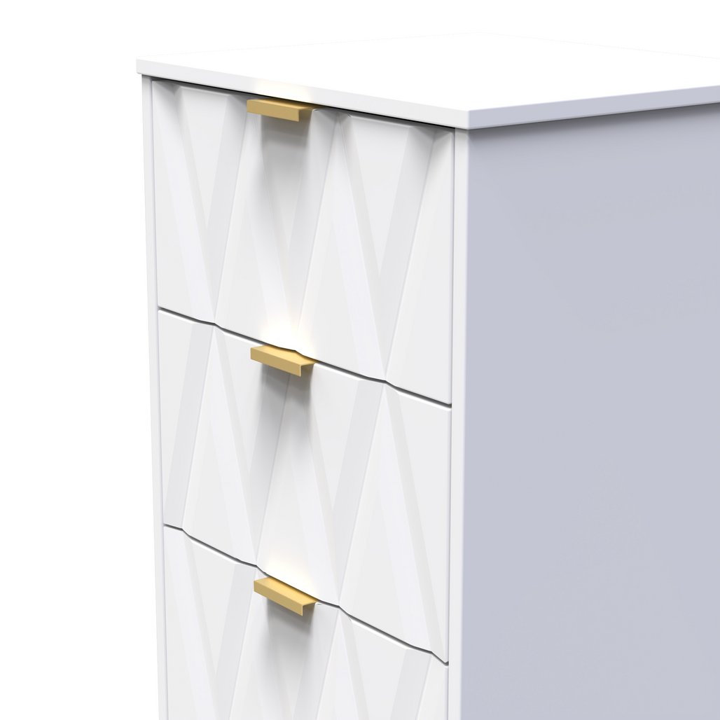 Las Vegas 5 Drawer Bedside Table with Gold Handles