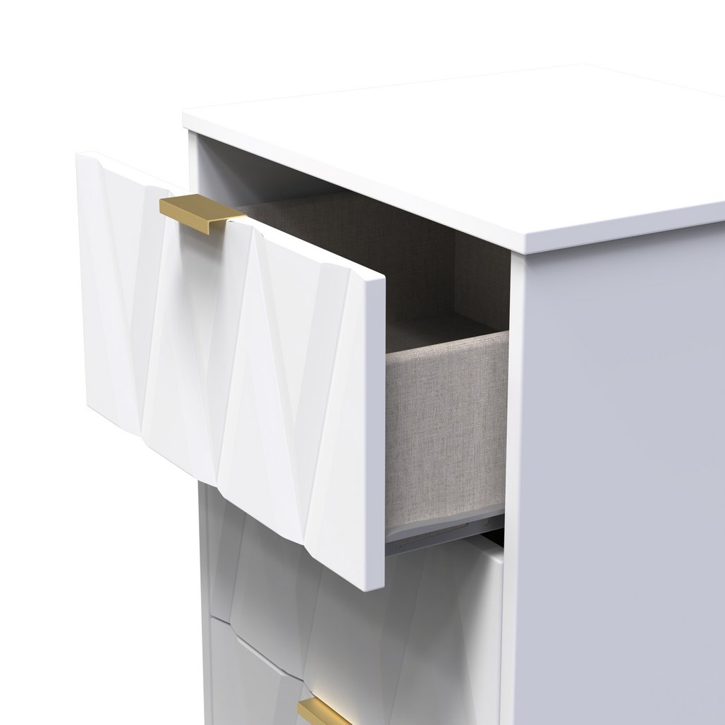 Las Vegas 5 Drawer Bedside Table with Gold Handles