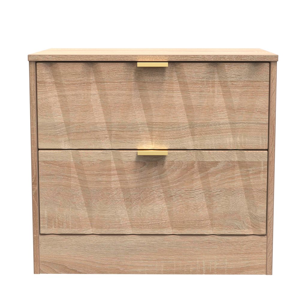 Las Vegas 2 Drawer Midi Chest with Gold Handles