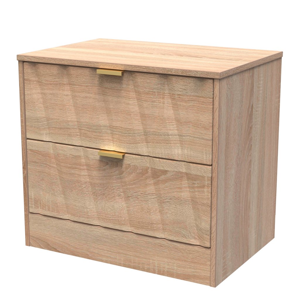Las Vegas 2 Drawer Midi Chest with Gold Handles