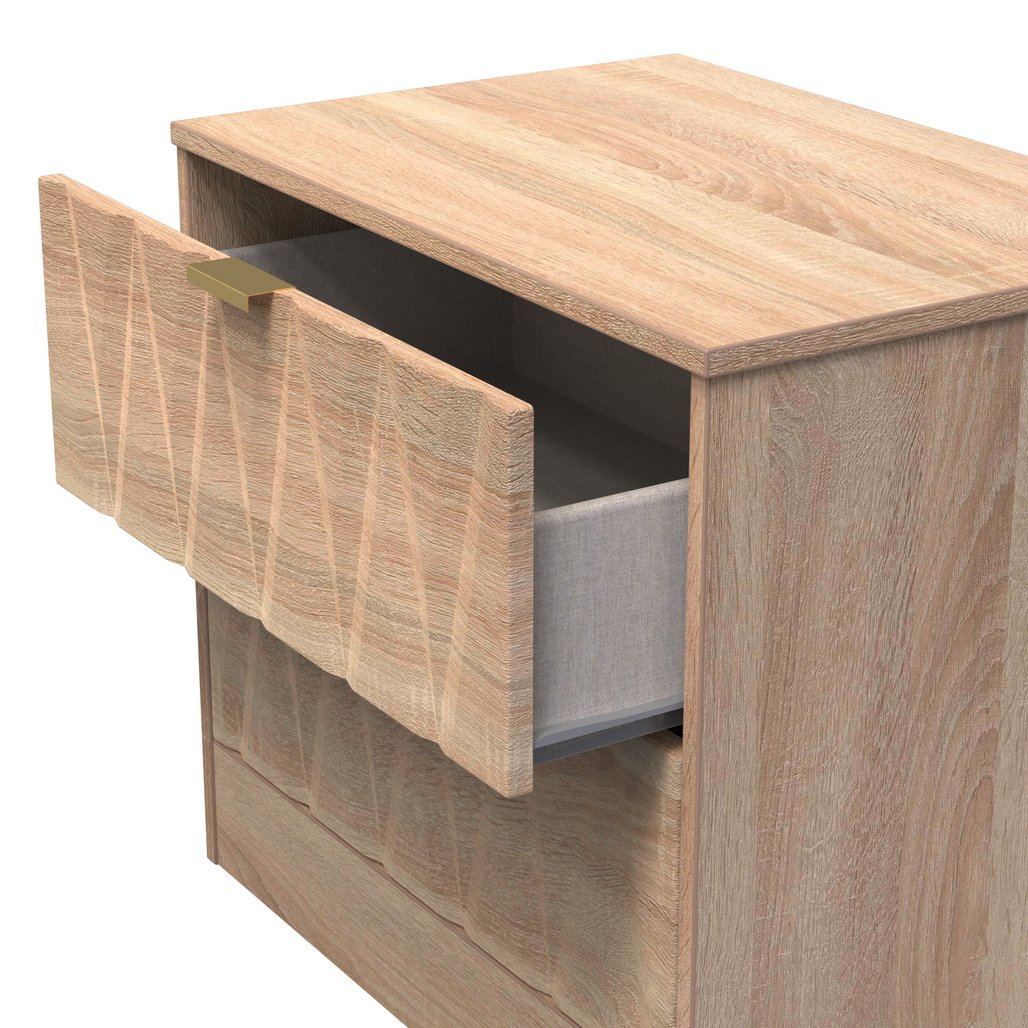 Las Vegas 2 Drawer Midi Chest with Gold Handles