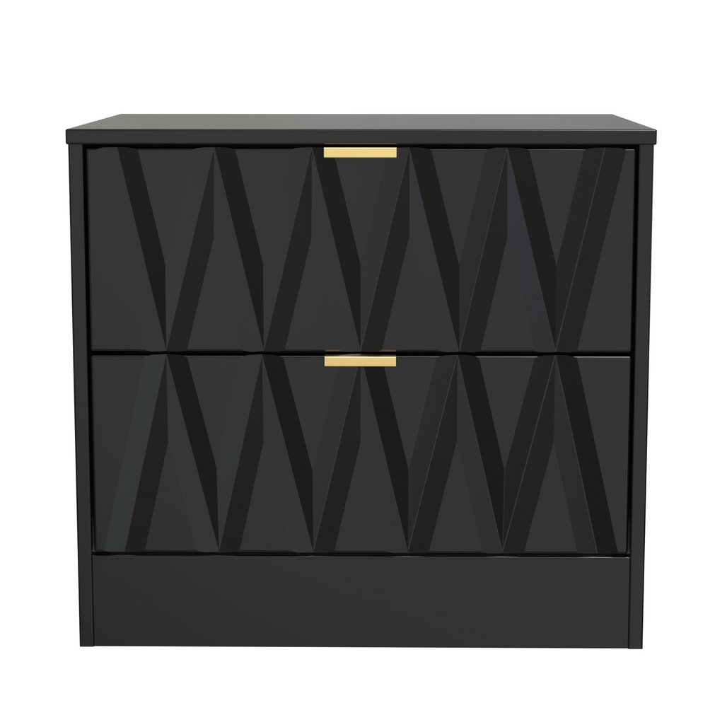 Las Vegas 2 Drawer Midi Chest with Gold Handles