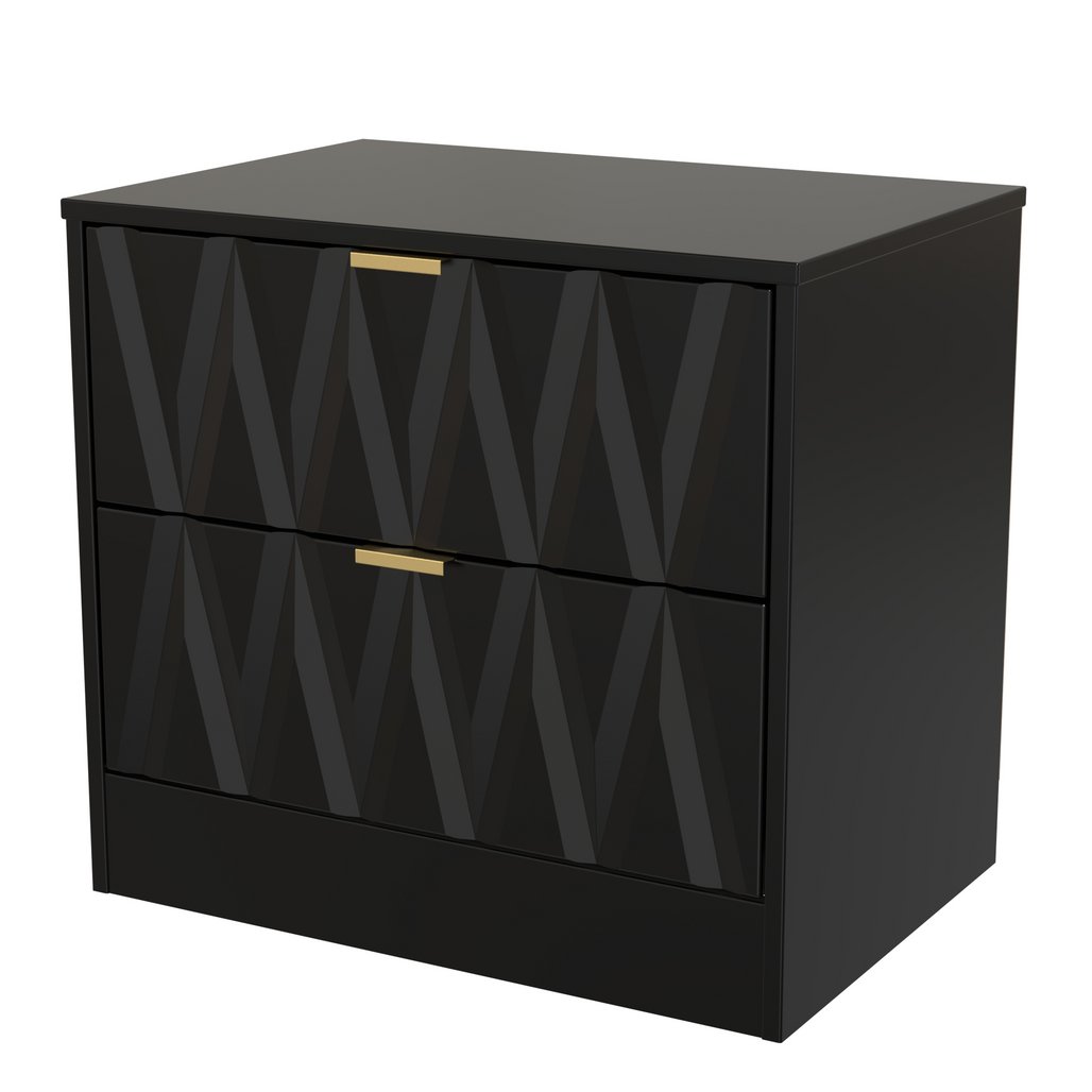 Las Vegas 2 Drawer Midi Chest with Gold Handles