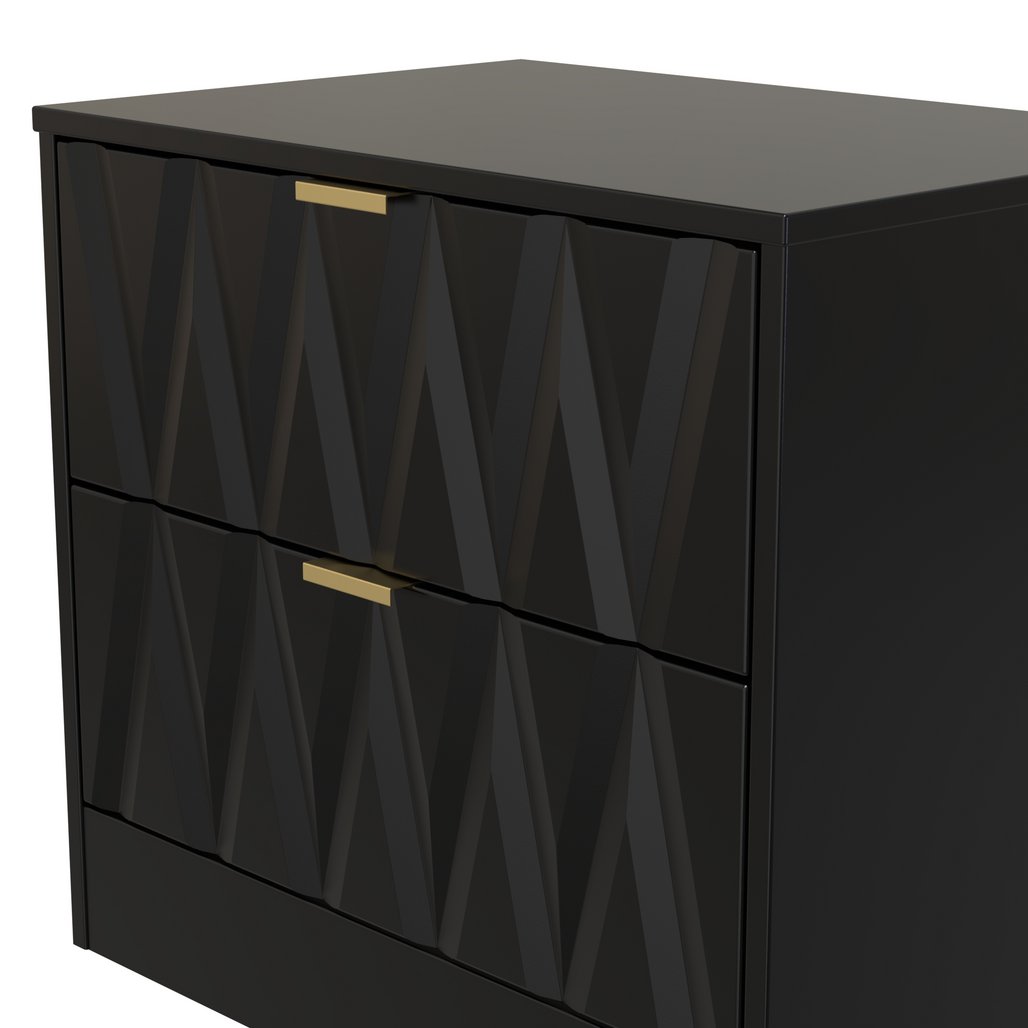 Las Vegas 2 Drawer Midi Chest with Gold Handles
