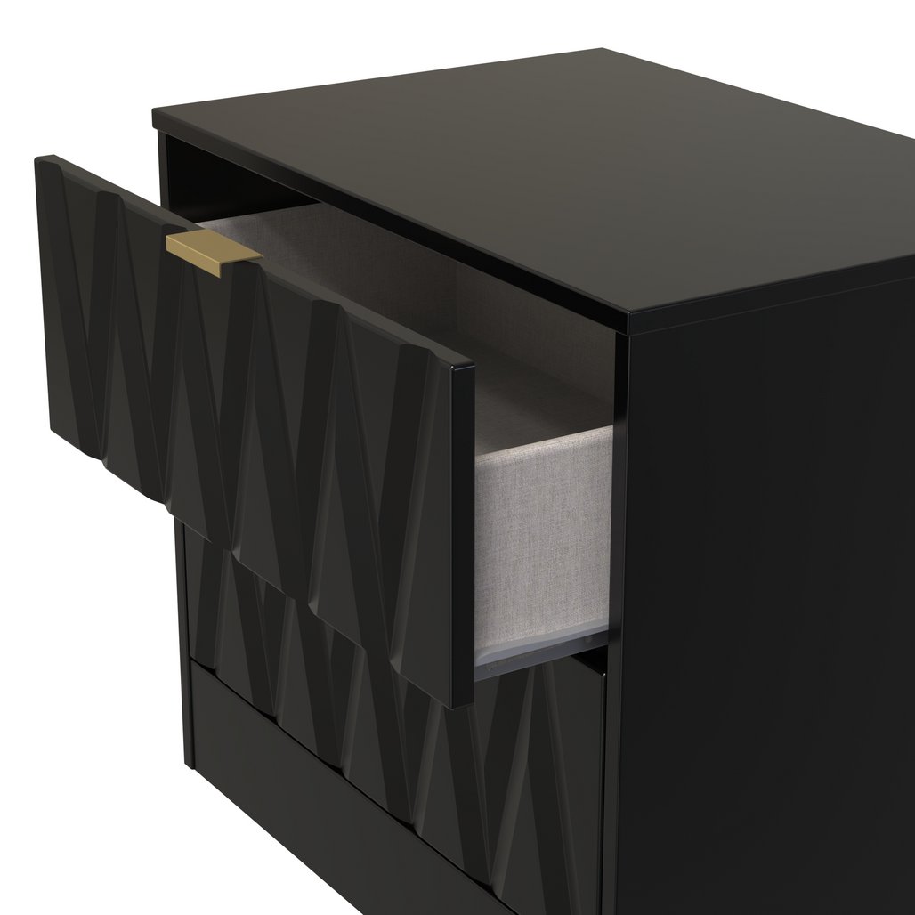 Las Vegas 2 Drawer Midi Chest with Gold Handles
