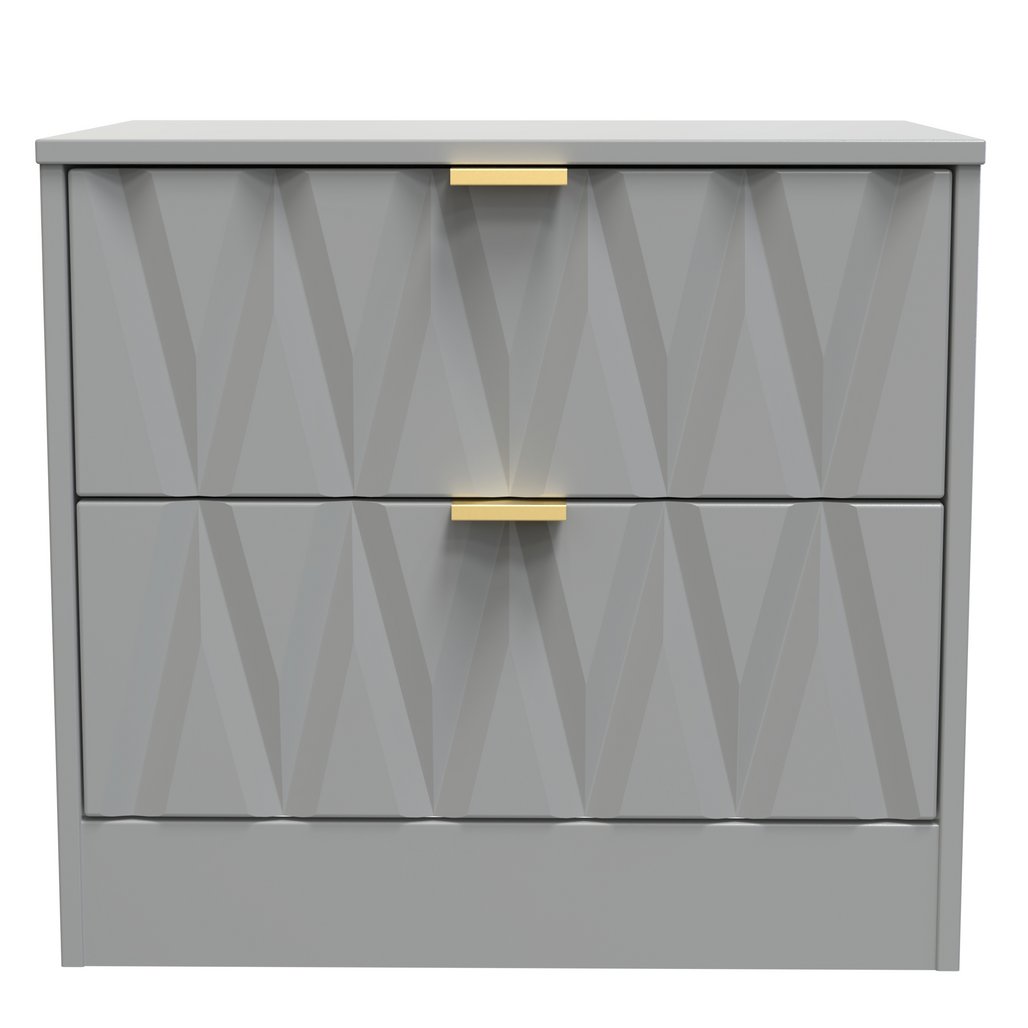 Las Vegas 2 Drawer Midi Chest with Gold Handles