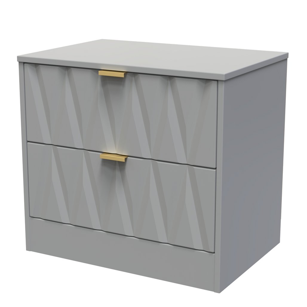 Las Vegas 2 Drawer Midi Chest with Gold Handles