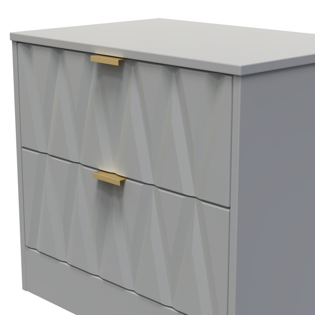 Las Vegas 2 Drawer Midi Chest with Gold Handles