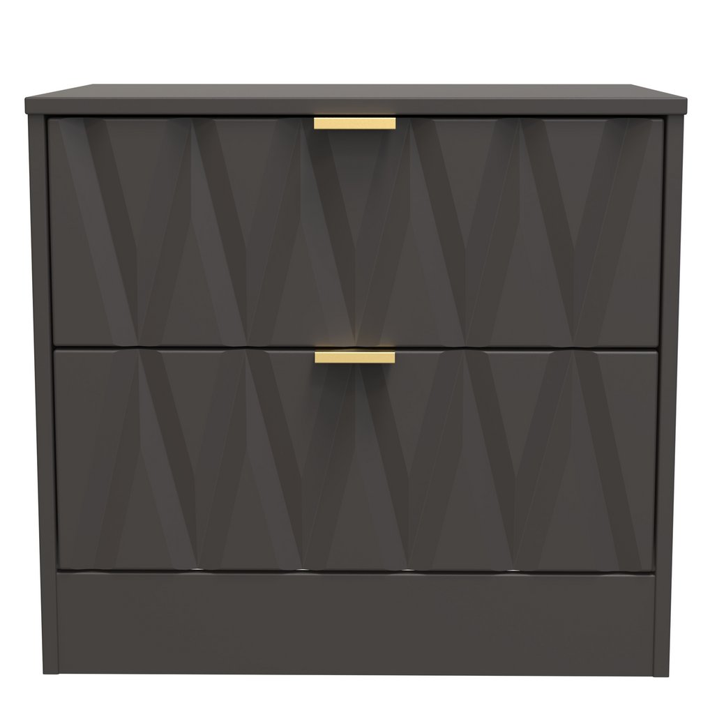 Las Vegas 2 Drawer Midi Chest with Gold Handles