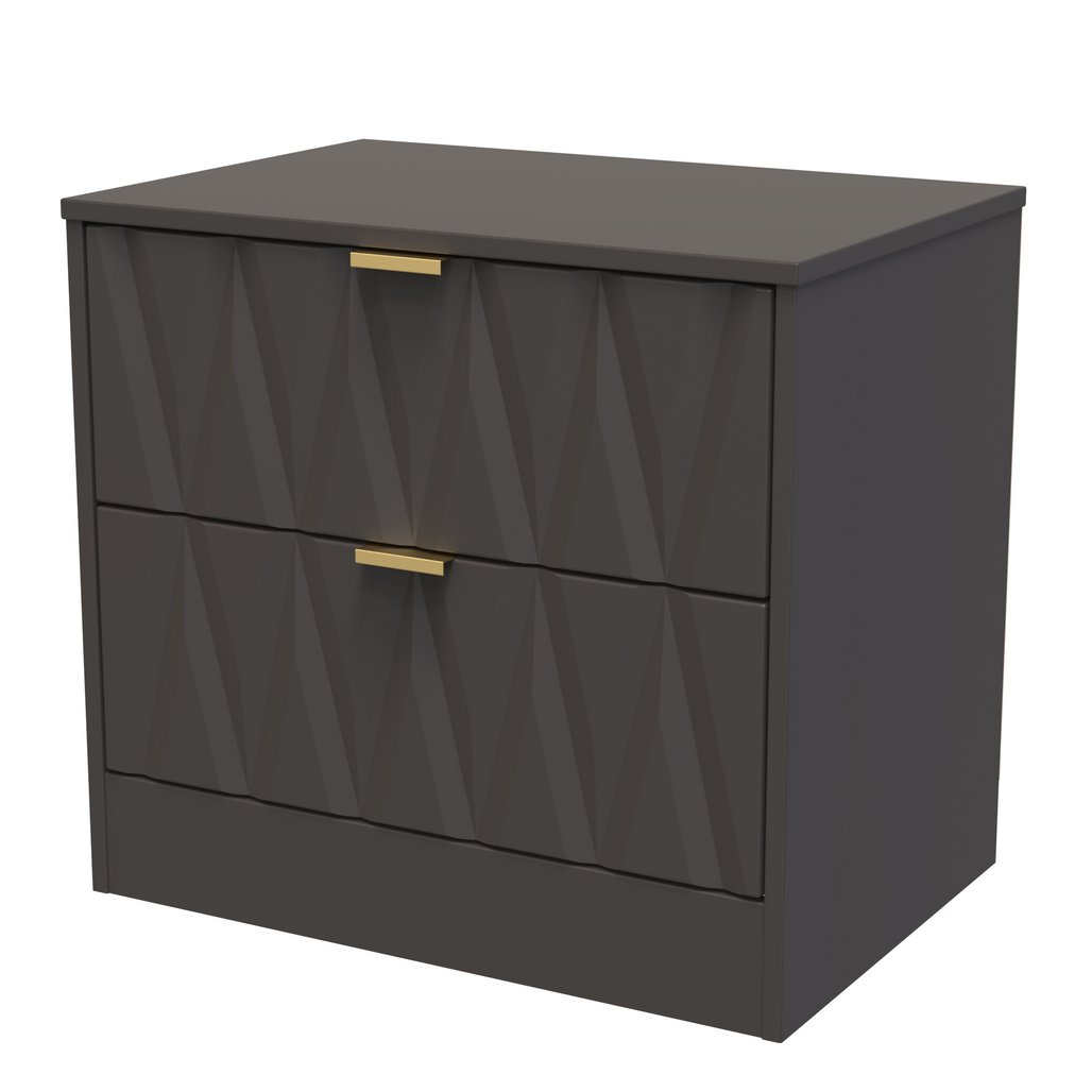 Las Vegas 2 Drawer Midi Chest with Gold Handles