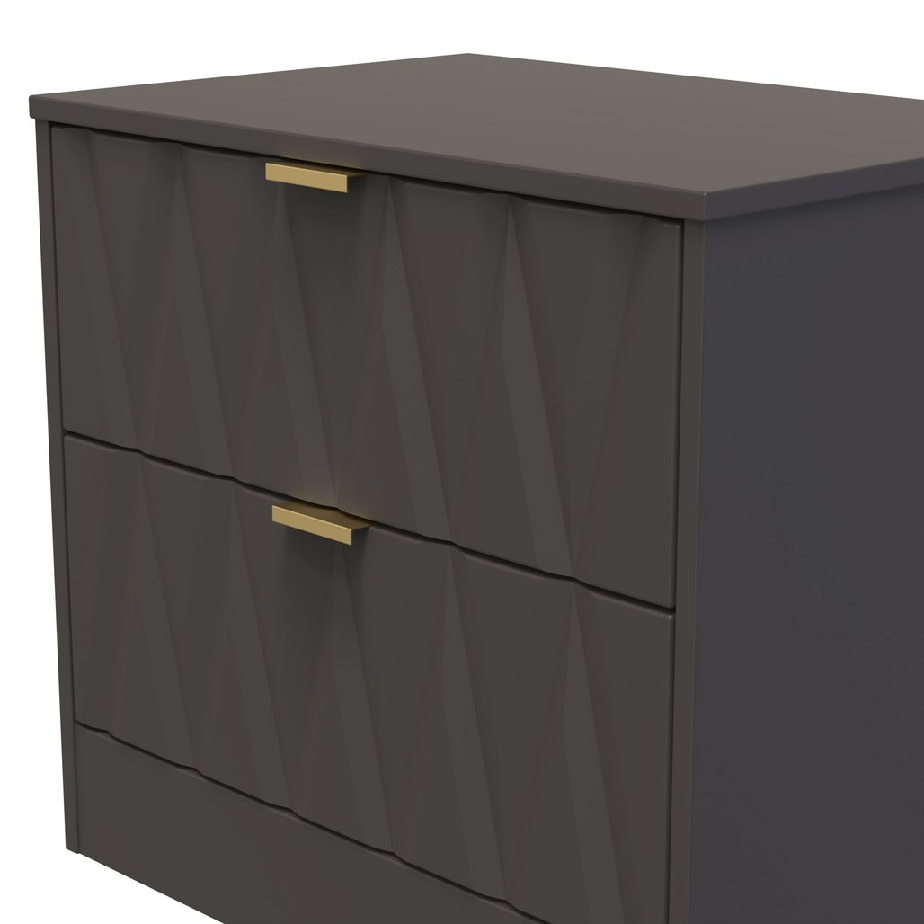 Las Vegas 2 Drawer Midi Chest with Gold Handles