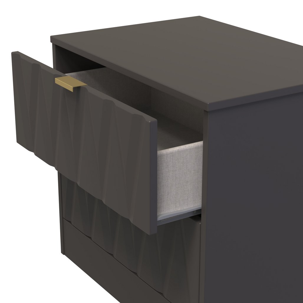Las Vegas 2 Drawer Midi Chest with Gold Handles