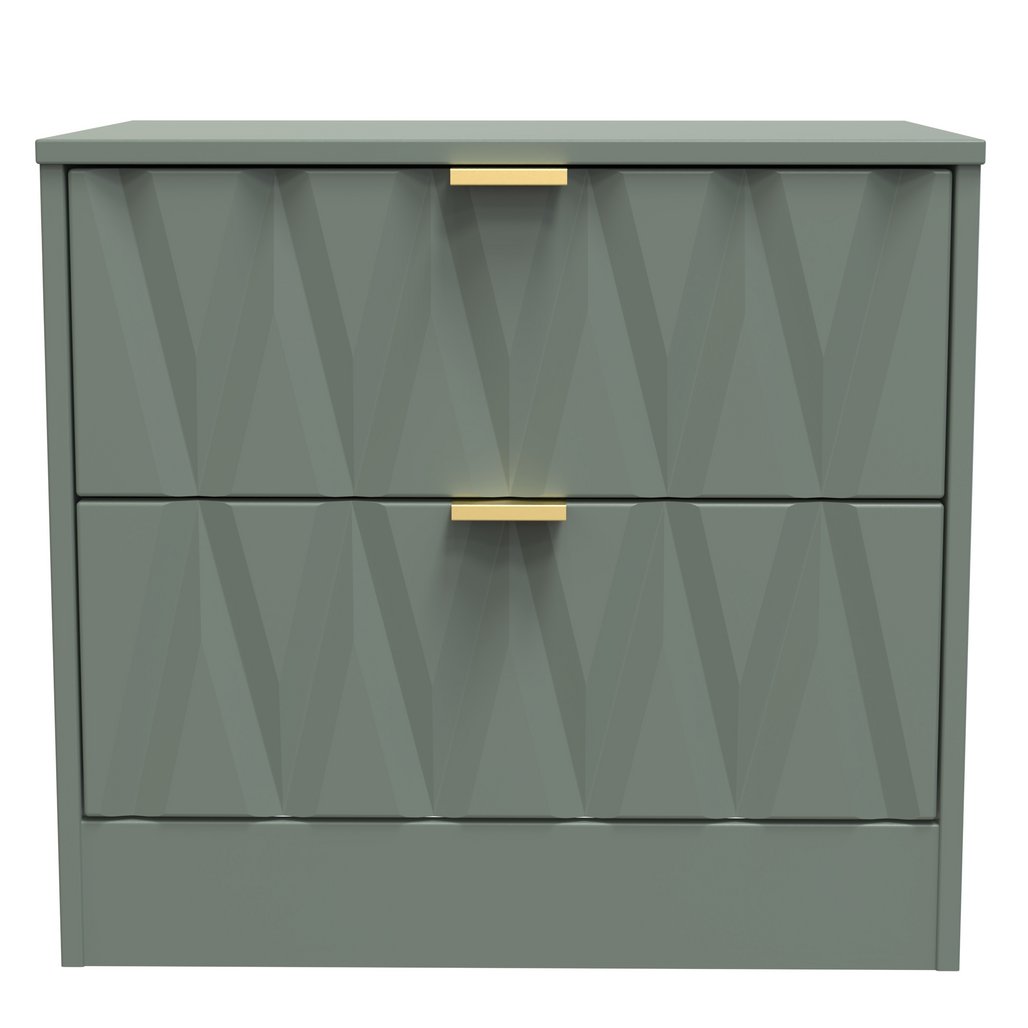 Las Vegas 2 Drawer Midi Chest with Gold Handles