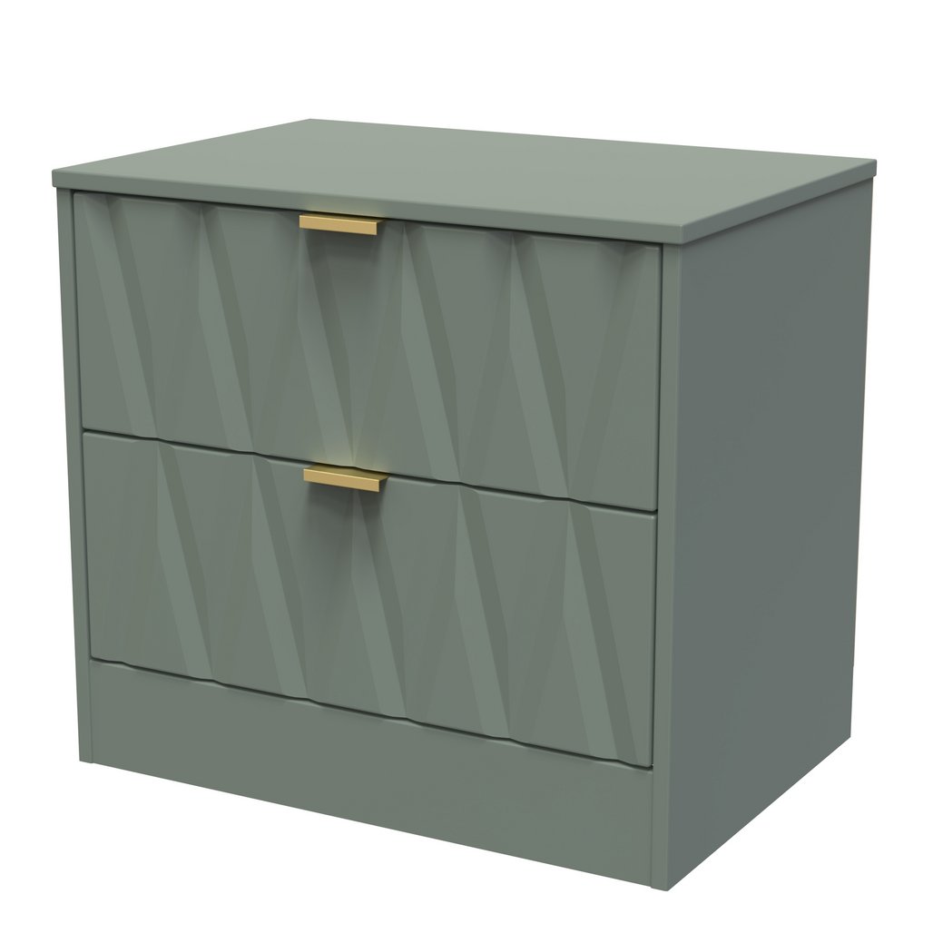 Las Vegas 2 Drawer Midi Chest with Gold Handles
