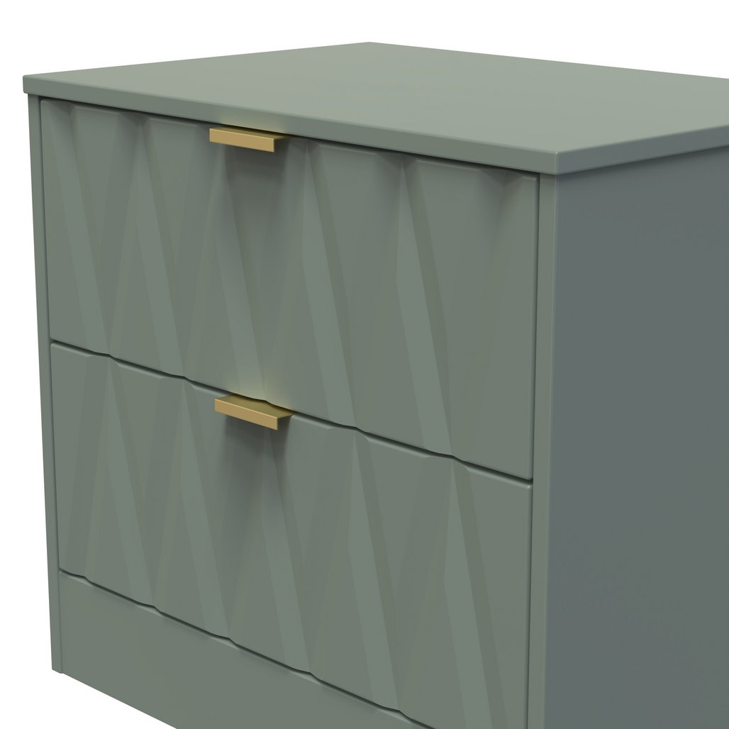 Las Vegas 2 Drawer Midi Chest with Gold Handles