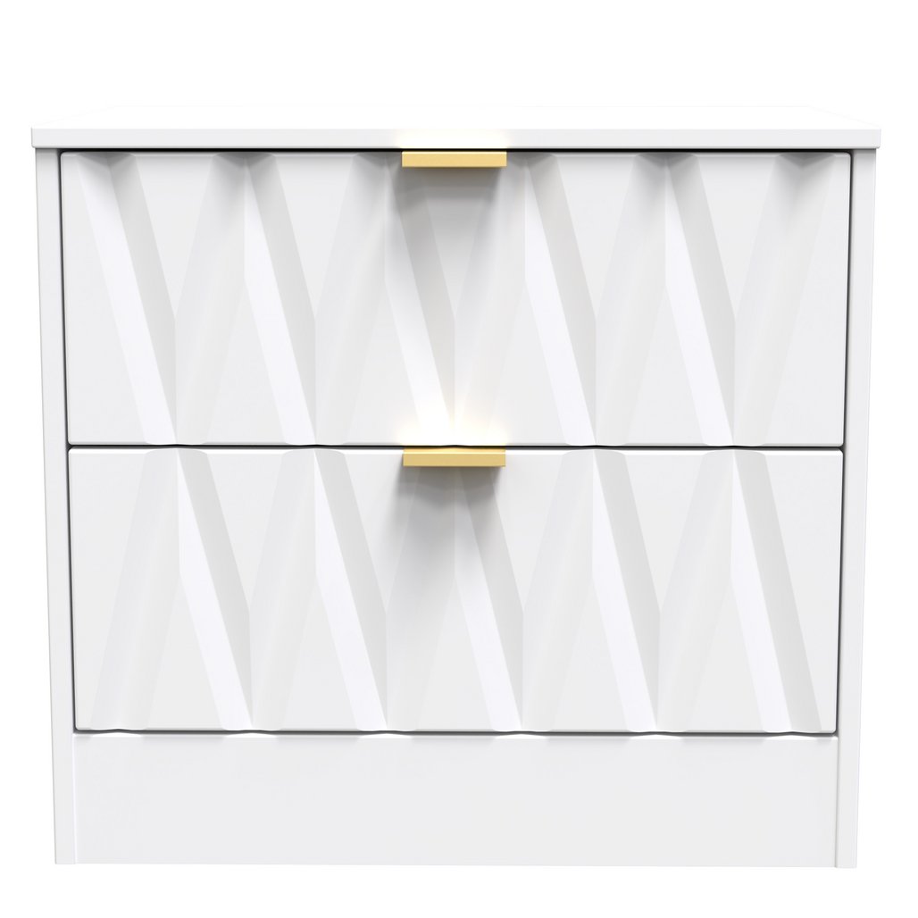 Las Vegas 2 Drawer Midi Chest with Gold Handles